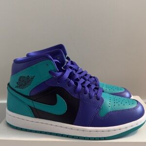 Nike Teal and Purple High-Top Sneakers